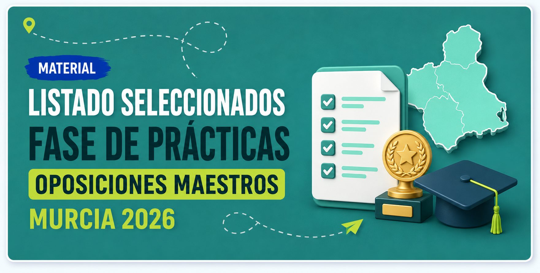 Listado de seleccionados fase de prácticas Oposición Maestros Murcia 2026
